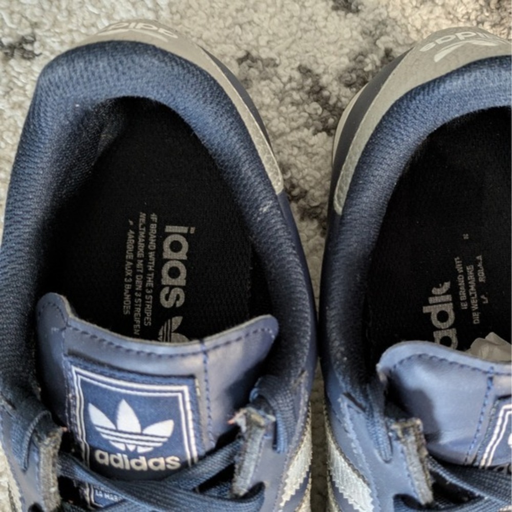 Adidas Samoa Navy Silver Men's Athletic Lifestyle Sneakers Shoes Size 9.5‎ - Picture 7 of 8